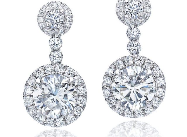 diamond pendant earrings